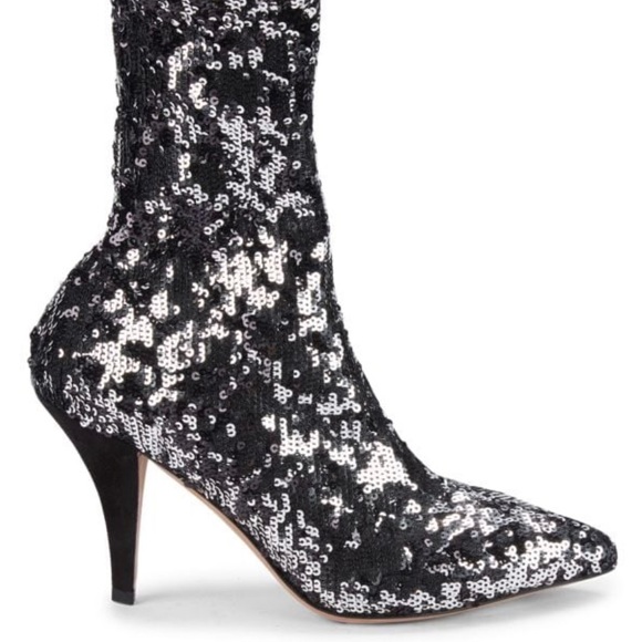 Valentino Garavani Stretch Sequin Bootie in gunmetal size 36 - Picture 10 of 10